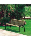 Panchina anatomica per giardino pubblico con legno di pino - dimensioni cm 175x66x77h
