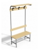 Panca in alluminio sez. 40 mm e traversini sez. mm 40x20, doghe in legno - lunghezza 1 mt - completa