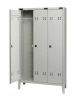 Armadio spogliatoio metallico ad 3 posti - colore grigio RAL 7038 - cm 102x35x180h