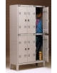 Armadio spogliatoio metallico a 3 posti sovrapposti- colore grigio RAL 7038 - cm 102x35x180h
