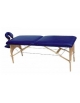 Lettino per massaggi chiudibile a valigia struttura in legno, rivestito in similpelle blu - cm 190x65x60/82h