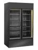 Frigorifero vetrina bibite colore nero doppia porta battenti 1055 Lt.- Luce interna a Led colore giallo- +1°/+12°C-cm 120x77x203