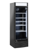 Frigorifero vetrina bibite colore nero 350 Lt. con spot luminoso - refrigerazione statica con ventola +1/+10°C - cm 60x57x183,5h
