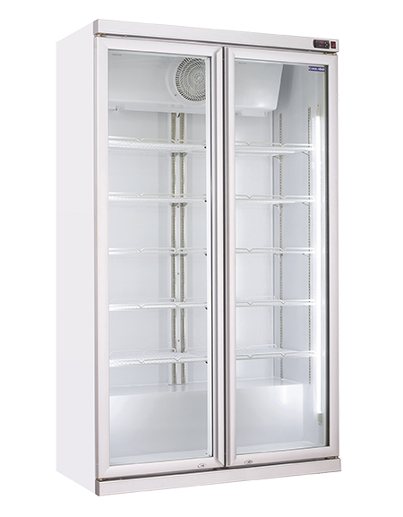 Vetrina bevande doppia porta a battente - Temperatura +1°/+10°C - Capacità Lt 805 - cm 112x59,7x198,3h