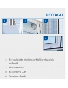 Vetrina bevande doppia porta a battente - con opalina luminosa - Temperatura +1° +10°C - Capacità Lt 805 - cm 112x59,7x198,3h