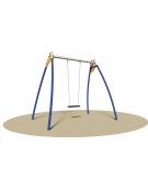 Altalena con struttura in acciaio zincato - 1 posto - Sedile piano - Dimensioni cm 255x180x230h