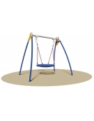 Altalena in tubo tondo di acciaio elettrozincato e verniciato con sedile a nido - Da interrare - cm 255x180x230h