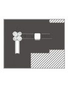 Villaggio 2 torrette (1 con tetto) con scivolo in polietilene , pertica , arrampicata orizzontale ,panchetta e pannello gioco tr