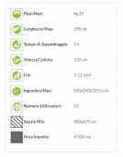 Villaggio gioco con 2 torrette (1 con tetto), 1 arrampicata, 1 pertica, 1 scivolo in polietilene, 1 gioco tris ed 1 Panchetta 