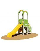 Torretta "zero legno"  salita con scala - scivolo polietilene - Dimensioni cm 465x115x360h
