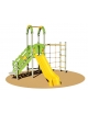 Villaggio  "zero legno" scala con gradini e arrampicata - scivolo polietilene - Dim.   440x335x360 h cm