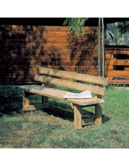 Panca in legno di pino nordico da esterno per giardino cm 190 x 50 x 80 h - Altezza sedile cm 45