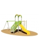 Villaggio "zero legno" scala gradini, altalena e arrampicata - scivolo polietilene - Dim.  440x705x360 h cm