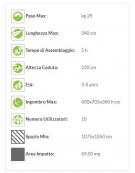 Villaggio "zero legno"  scala ad appigli, 2 torrette, 1 arrampicata e 1 altalena - scivolo polietilene - cm 600x705x360h