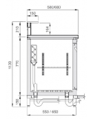 Banco bar refrigerato 5 sportelli motore esterno da cm. 250