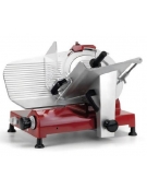 Affettatrice a gravità Retrò Ø lama mm 275 - Taglio utile cm 230x160 - TRIFASE - Base in colore rosso - Corsa carrello cm 27