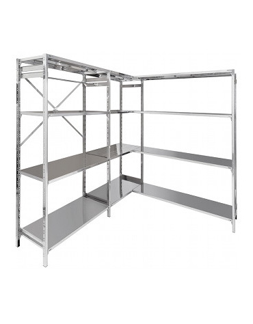 Scaffalatura acciaio inox a bulloni cm 80x50x150h