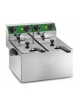 Friggitrice elettrica professionale 2 vasche da Lt 8+8 monofase da banco in acciaio inox - Potenza Kw 3,25+3,25