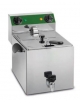 Friggitrice elettrica pofessionale 1 vasca da Lt 8 monofase da banco in acciaio inox - Potenza Kw 3,25 - con rubinetto