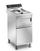 Friggitrice elettrica su mobile 1 vasche da Lt 12 TRIFASE in acciaio inox - Potenza Kw 9 - con rubinett