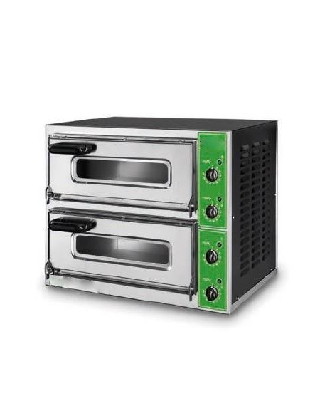 Forno per pizza elettrico professionale pizza ø40 MONOFASE 2 Camere singola con vetro