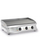 Fry top elettrico 3 zone da banco in acciaio inox  - trifase 9 kw - piastra liscia cm 83,5x40