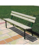 Panchina con seduta e spalliera in listoni di pino nordico - Supporti in acciaio zincato a U - cm 160x55x75h