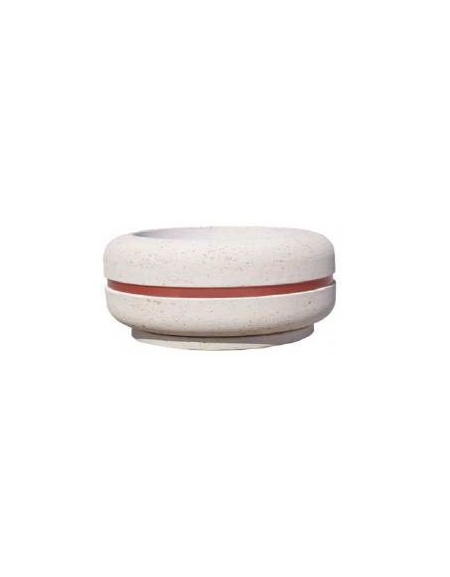 Fioriera tonda circolare in calcestruzzo cemento diametro Ø cm 120 - altezza cm 80 - COLORE BIANCO TRAVERTINO