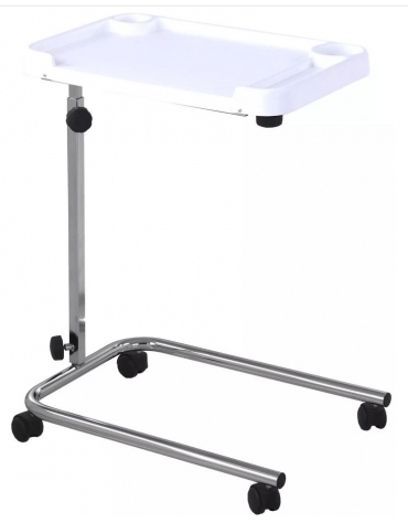 Tavolino servitore  in tubo d'acciaio, cromato/verniciato regolabile ed inclinabile  - altezza regolabile