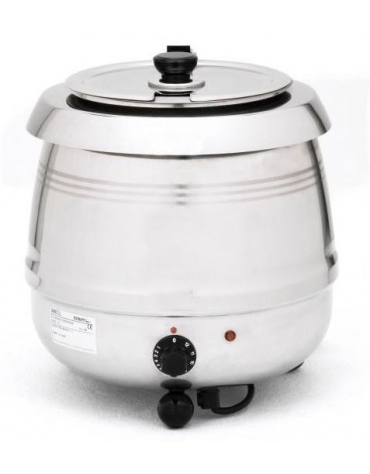 THERMOS ZUPPIERA PER ZUPPE O LIQUIDI DA 10 LT - POTENZA W 450 - COLORE ACCIAIO - CM 34x34x34h