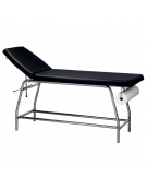 LETTINO DA VISITA MEDICA CON PORTAROTOLO 1 SNODO - 240 KG - STRUTTURA IN TUBO CROMATO - CM 190X60X75H