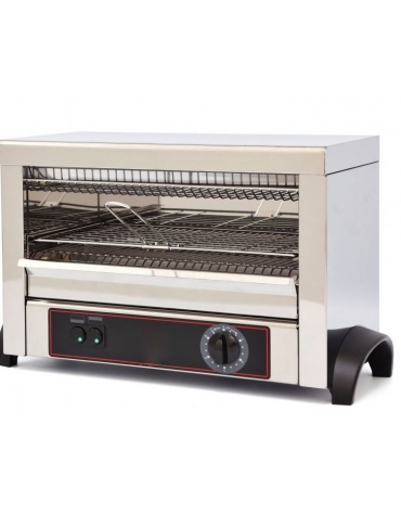Tostapane in acciaio inox con funzione timer - 120 fette orarie - Potenza Kw 2 - Resistenze al quarzo 