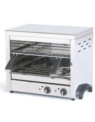 Salamandra fissa in acciaio inox -  Potenza W 3600 -  Area cottura cm 45x35 - cm 60x40x45,5h