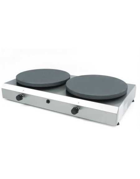 Crepiera professionale doppia a gas - 2 piastre da diametro cm 40 - Potenza totale Kw 8 - cm 83,5x50,5x14,5h