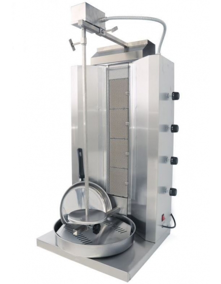 Gyros Kebab a Gas  a 4 zone di cottura - Capacità carne Kg 35 - Potenza totale Kw 10,8 - cm 50x50x109h