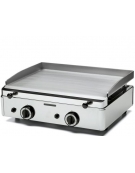Fry top a gas da banco in acciaio inox piastra doppia liscia in acciaio da mm 583x395 - Potenza Kw 5,5 - cm 60x50,7x23,4h