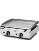 Fry top a gas da banco in acciaio inox piastra doppia liscia in acciaio da mm 583x395 - Potenza Kw 5,5 - cm 60x50,7x23,4h