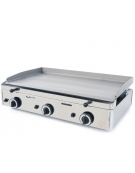 Fry top a gas da banco in acciaio inox - piastra tripla liscia in acciaio da mm 983x395 - Potenza Kw 9,3 - cm 102x50,7x23,4h