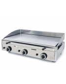 Fry top a gas da banco in acciaio cromato, piastra tripla liscia da mm 760x400 - Potenza Kw 8,7 - cm 80x50,7x23,4h