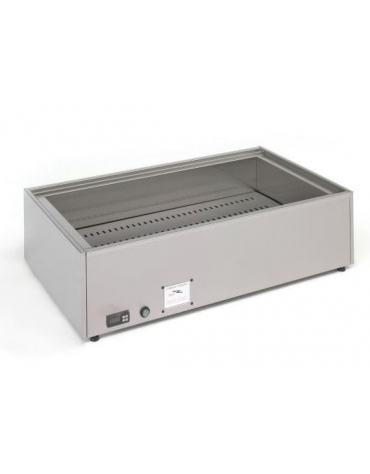 Tavola calda bagnomaria inox 18/10 AISI 304 con rubinetto di scarico - vaschette 1x GN 1/1 mm 150h 
