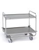 Carrello di servizo rinforzato in acciaio inox 18/10 cm - 2 Ripiani cm 100x60 - portata 130Kg a piano