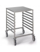 Carrello portateglie  in acciaio 18/10 AISI 304 - guide a "C" - 7 teglie GN 2/1 - ripiano superiore
