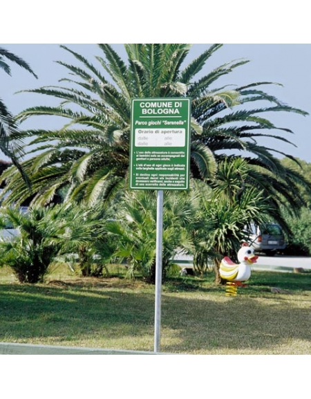 Cartello Parco Giochi - Dimensioni cm 60x8x300h
