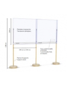 Barriera di protezione da terra in plexiglass trasparente cm 150x100x190h