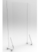 Pannello di protezione da terra con ruote in plexiglass trasparente da 4 mm - cm 83x58x150h