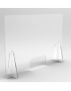 Pannello di protezione da banco con foro in plexiglass trasparente da 4 mm - cm 80x20x75h