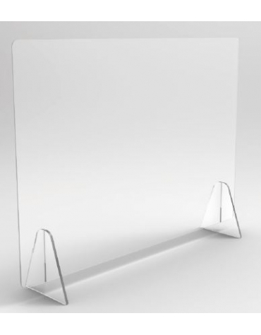 Barriera di protezione da terra in plexiglass trasparente cm 100x100x190h
