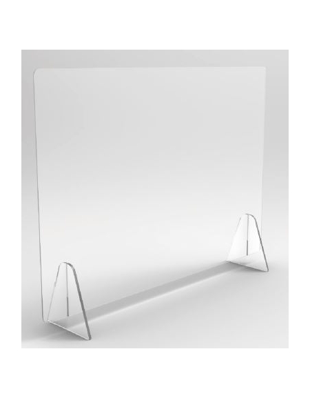Barriera di protezione da terra in plexiglass trasparente cm 100x100x190h