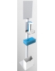 Piantana per dispenser gel con struttura in ferro - Con alloggio porta guanti e bidone guanti usati - cm 24x23x105