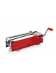 Insaccatrice orizzontale manuale in acciaio inox colore rosso - capacità 10 Lt. - cm 73x24x22h